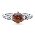 thumbnail image 2 of BERRICLE Sterling Silver Solitaire Rings Red Orange Round Cut Cubic Zirconia CZ Kaleidoscope Promise Ring for Women, Rhodium Plated 1.25 Carat Size 5, 2 of 8