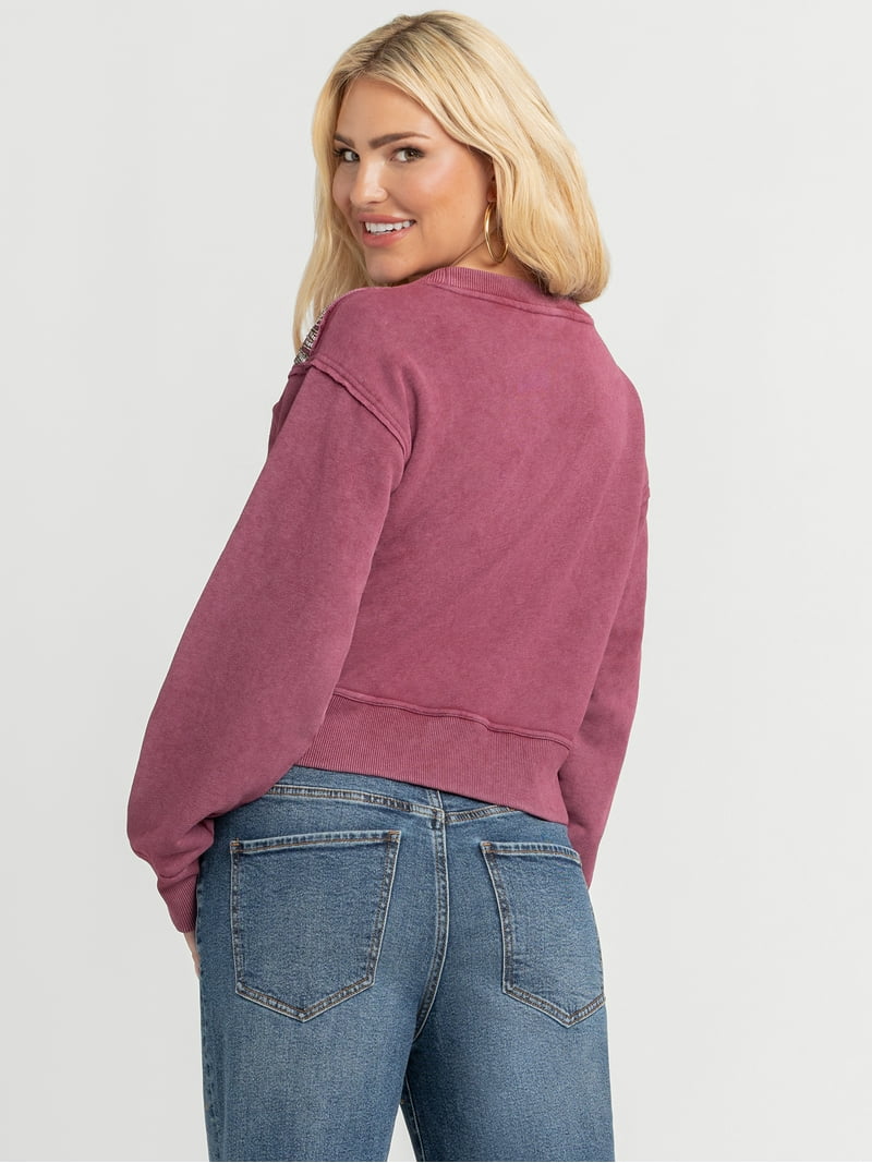 Jessica Simpson Women's Khissa Crew Neck Pullover, Sizes XS-XL