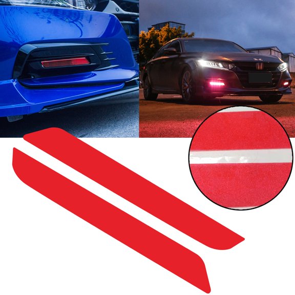 Xotic Tech 2pcs Red Front Fog Light DRL Tint PVC Film Sticker Trim Wrap Overlay Sheet Decal for Honda Accord 2018 2019