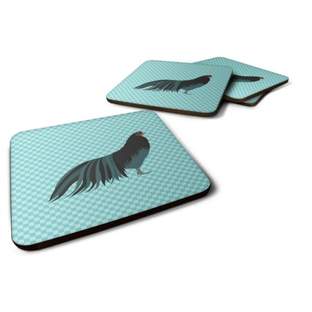 

Carolines Treasures BB8007FC Sumatra Chicken Blue Check Foam Coaster Set of 4 3 1/2 x 3 1/2 multicolor