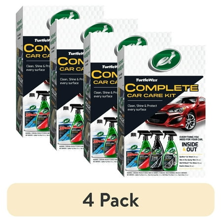 (4 pack) Turtle Wax Complete Car Care 4 Piece Kit, 53834