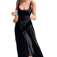 thumbnail image 4 of hirigin Women's Summer Tank Dress, Vintage Sleeveless Scoop Neck Solid Color Midi A-line Dress, 4 of 9