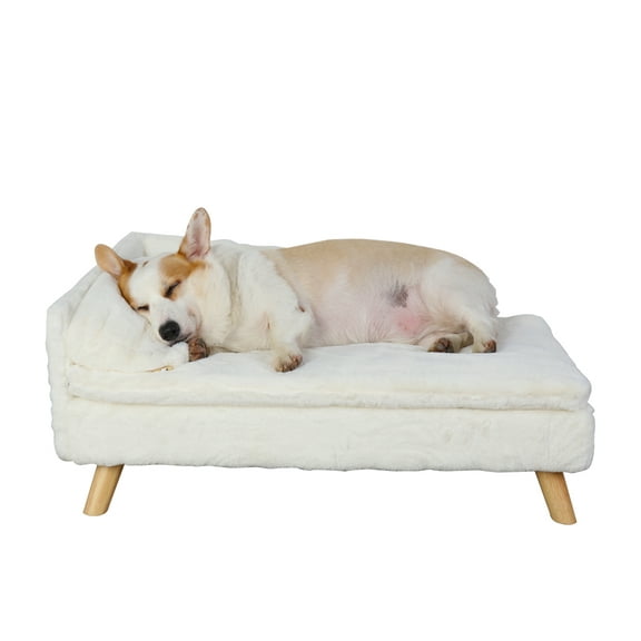 BingoPaw Elevated Sofa Couch Dog Bed Wood Legs for Dogs Cats, 31.50"L