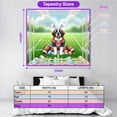 thumbnail image 5 of Happy Easter Hello Spring Saint Bernard Playing Football Tapestry St Dog Lover Wall Hanging Backdrop Home Decor - 13003, 5 of 5