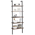 thumbnail image 4 of SESSLIFE 5-Shelf Tall Bookcase, Wall Mount Bookshelf, Rustic Brown Wood with Rustic Brown Metal Frame, 4 of 10