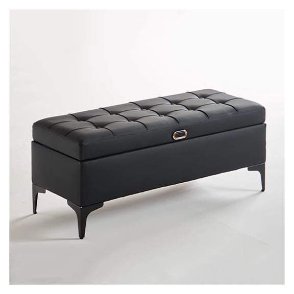 Faux Leather Storage Ottoman Coffee Table Footrest Stool with Storage Bench for Living Room,Upholstered Ottoman with Storage End of Bed Bench