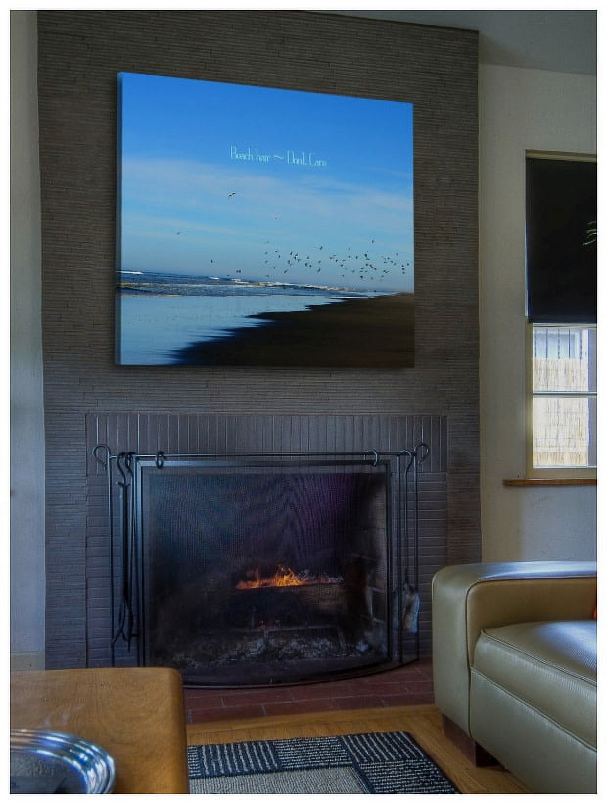 "Beach Hair Text" Painting Print on Wrapped Canvas