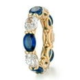 thumbnail image 2 of HeartsAndYou Oval Alternating Natural Sapphire Moissanite Eternity Band 14k SOLID Yellow Gold, 2 of 9