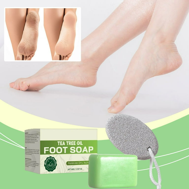 Tea Tree Oil Foot Soap Bar Callus Remover with Pumice Shea