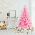 thumbnail image 5 of Yokan 7ft Premium Pink Artificial Christmas Tree, Colorful Pre-Hinged Spruce with 1000 Branch Tips, Unlit Xmas Tree for Christmas Decorations, Holiday & Party Décor, Sturdy Metal Stand for Christmas, 5 of 7