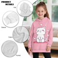 thumbnail image 6 of Psesaysky Girls Long Hoodie Oversized Pullover Sweatshirt Cartoon Kitty Print Long Sleeve Top with Kangaroo Pocket for Fall Winter for 5-6 Years, 6 of 7