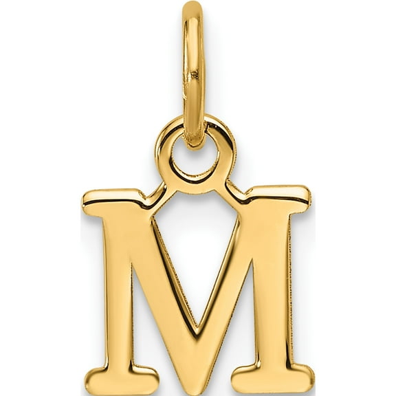 14K Yellow Gold 14Ky Cutout Letter M Initial Pendant(Length 15) - Jbsp
