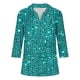 thumbnail image 5 of Camiseta de Solapa de Cuello en V de la Manga Superior de 3/4 de las Mujeres, Uso Diario Cómodo Casual, 5 of 9
