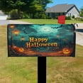 thumbnail image 3 of Halloween Scary Night Moon Horror Pumpkin Bat Mailbox Covers,Magnetic 18x21 Inch Mailboxwrap Water Proof Reusable Fall Welcome MailBoxcovers for Rustic Farmhouse Home Decorative, 3 of 5