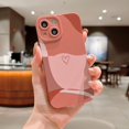 thumbnail image 3 of Compatible with iPhone 13 Mini Case 5.4 Inch, Cute Painted Art Heart Pattern Full Camera Lens Protective Slim Soft Shockproof Phone Case for Women Girls(Brown), 3 of 4