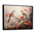 thumbnail image 2 of Designart "Colorful Birds on Blossom Tree I" Animals Framed Wall Art - Modern Farmhouse Pink Bird Entryway Framed Wall Art, 2 of 6