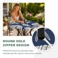 thumbnail image 4 of Round Outdoor Tablecloth with Umbrella Hole and Zipper, Navy Blue Starfish Coastal Tablecloth with Elastic Waterproof, Shell Summer Beach Nautical Patio Table Covers for 55" - 60" Picnic Pool Tables, 4 of 9