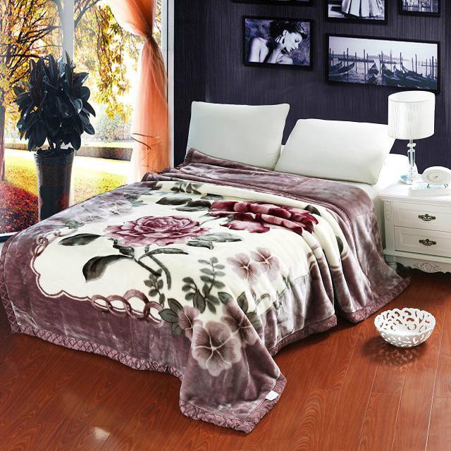 Double Layer Raschel Blankets 150*200cm Soft Warm Faux Fur Mink Throw Thicken Fluffy Microfiber Plush Weighted Blankets For Beds