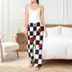 thumbnail image 4 of Balery Ladybugs Of Black And White Checkers Pantalones de pijama para mujer, pijamas ultraligeros, pantalones de estar por casa-XX-Large, 4 of 6