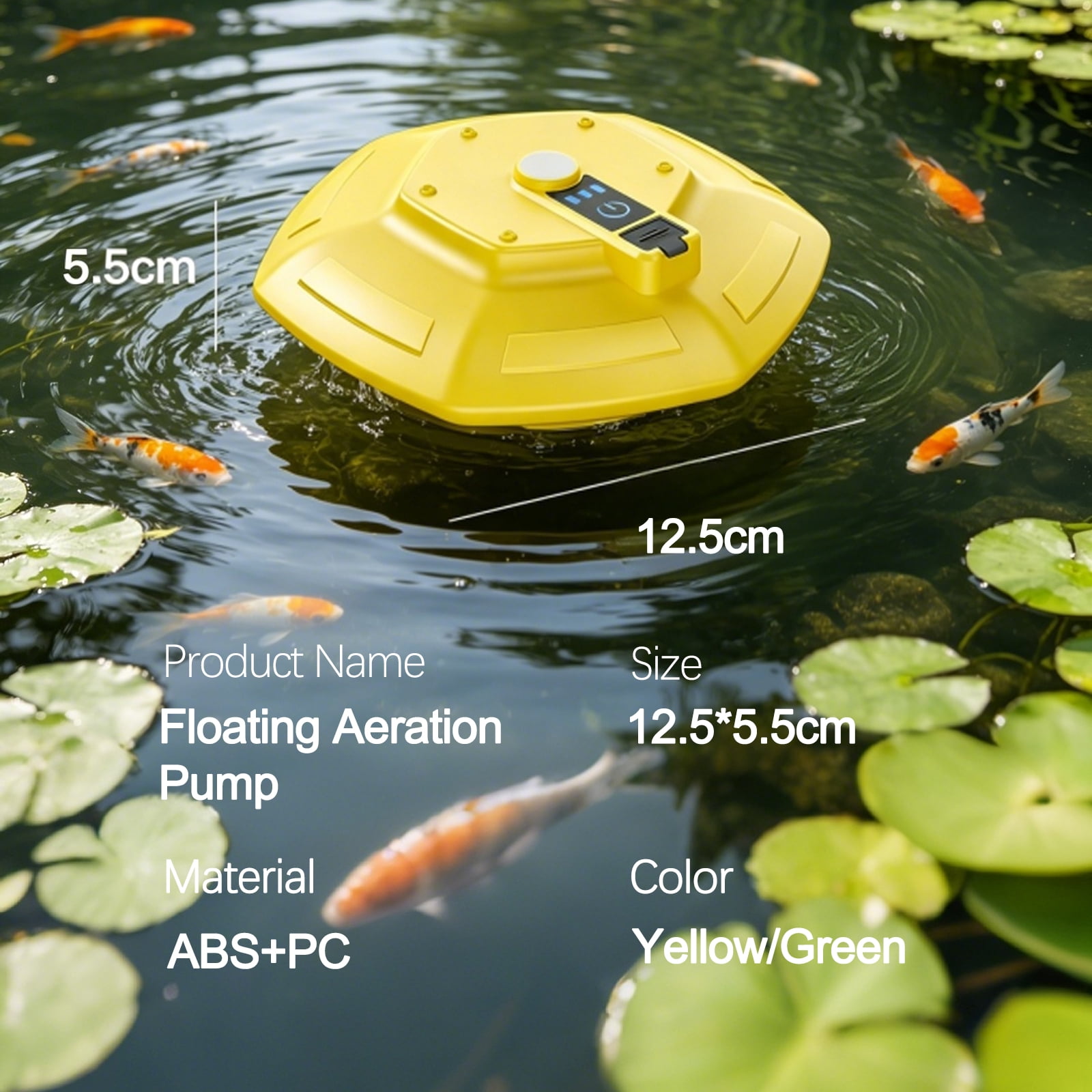 Floating Bait Aerator, Rechargeable Portable Fish Aerator with 3000mAh Battery, Livewell Aerator Pump for Fishing Trips and Fish Tank Use