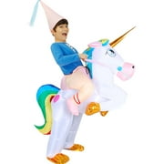 LafaVida Inflatable Costume Unicorn Pink Blue Air Blow-up Suit for Women Men Halloween Party Costume Adult Size