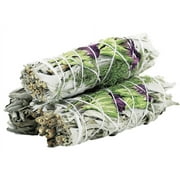 3 Pack White Sage with Flowers Pack of 3 Bundles & Smudge Guide for Smudging, Cleansing, Meditation, Purification (Floral Sages, Good Life Sage)