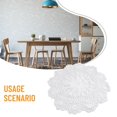 thumbnail image 2 of Chendee Round Cotton Handmade Crochet Lace Table Mat Flower Coaster,White, 2 of 9