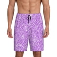 thumbnail image 1 of Balery Lilac Glittering Pantalones cortos de pijama de punto de algodón para hombre con cinturilla y bolsillos-XX-Large, 1 of 6
