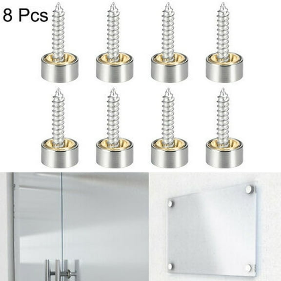 High Quality Mirror Screws 16mm X 5mm 8pcs/Set Stainless Steel Brushed