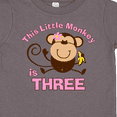 thumbnail image 4 of Inktastic Little Monkey Girl 3rd Birthday Girls Toddler T-Shirt, 4 of 5