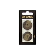 Dill Buttons 25mm 2pc 2 Hole Brown