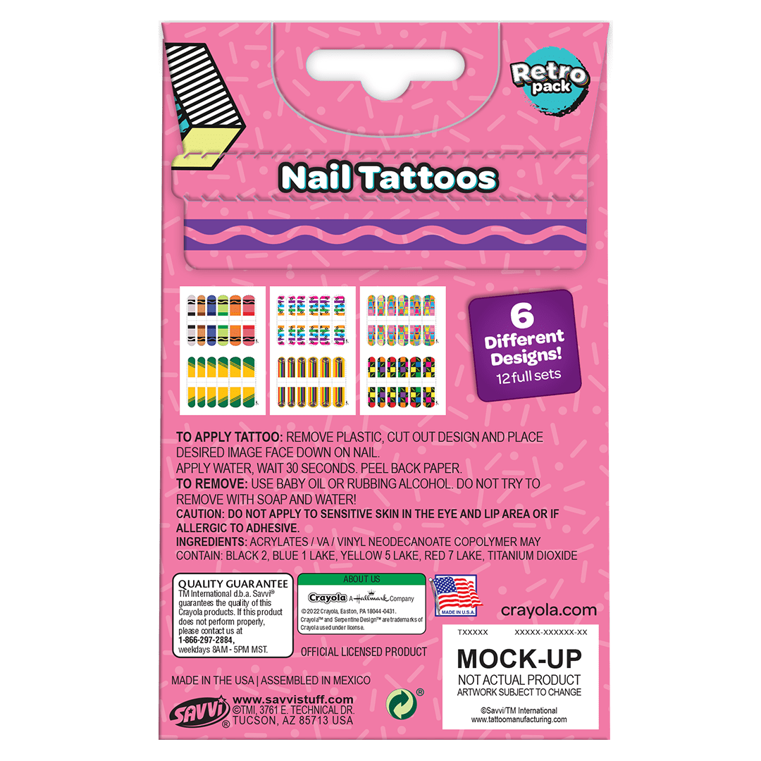 Crayola Retro Nail Décor Tattoo Pouch