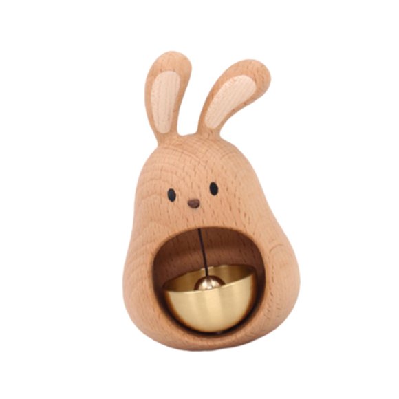 Rongfmy Ornement de Sonnette en Bois Cadeau d'Anniversaire Pendentif de Sonnette pour Porte d'Entreprise Magasin Bois Clair