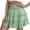 Green, variant on QTOCIO Womens Shorts, Womens Summer Shorts, Plus Size Shorts for Women, Ladies' Casual Vacation Style Pleated Leaf Skirt Solid Color Elastic Waist Slip Skirt Shorts Black L