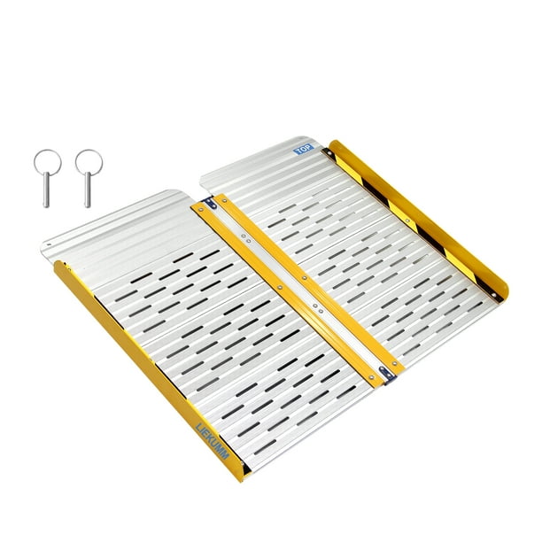 LIEKUMM 2ft Portable Aluminum Threshold Ramp, 600LBS Capacity, NonSkid