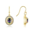 thumbnail image 5 of RYLOS Matching Jewelry Set 14K Yellow Gold Princess Diana Inspired Earrings & Necklace W/ 18" Chain Gemstone & Diamonds 8X6MM Alexandrite June Birthstone, 5 of 9
