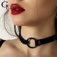 thumbnail image 3 of PU Leather Fetish Collar Gothic Rave Sexy Women Harness Collar Necklaces Fashion Body Bondage Cosplay Bdsm Erotic Accessories, 3 of 4