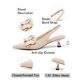 thumbnail image 2 of Womens Slingback Kitten Heels Flower Closed Pointed Toe Pumps Wedding Party Dress Sandals Shoes, 2 of 3