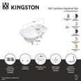 thumbnail image 4 of Aqua Eden VCTND543019W6 54-Inch Cast Iron Classic Flat-Rim Roll Top Clawfoot Tub (No Faucet Drillings) in White/Polished Nickel, 4 of 6