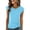 Light Blue, variant on Women's Summer Tops Crewneck Cap Sleeve Shirts Side Drawstring Ruched Casual Loose Fitted Solid Color Blouses Shirt