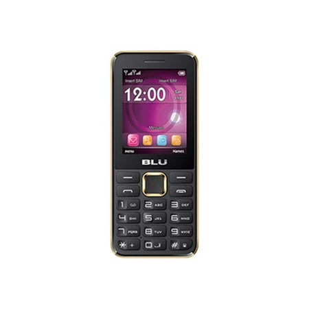 Blue Ultra Slim Cellular Phone - BLU Tank 3 - Cellular phone - dual-SIM - microSDHC slot - GSM - 240 x 320 pixels - TFT - RAM 24 MB - 0.3 MP - gold