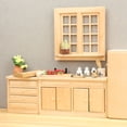 thumbnail image 2 of Mueble de casa de muñecas en miniatura para fregadero de cocina, armario de madera, 2 of 3