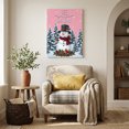 thumbnail image 4 of Canvas Wall Art, Pink Snowman Christmas Framed Canvas Prints for Living Room Bedroom, Xmas Pinecone Tree Snowflake Gallery Wrapped Wall Decor for Home Office, Gifts, 12"x16" Ship Next Day, 4 of 9