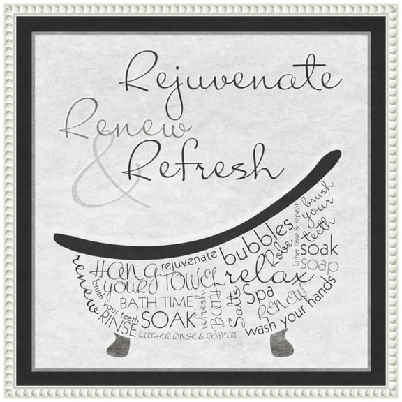 Amanti Art Bath Time I Framed Canvas Wall Art Print