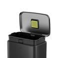 thumbnail image 2 of Bote de basura para cocina baño oficina Acero Inoxidable negro 50 L con tapa y pedal EKO Madison, 2 of 5