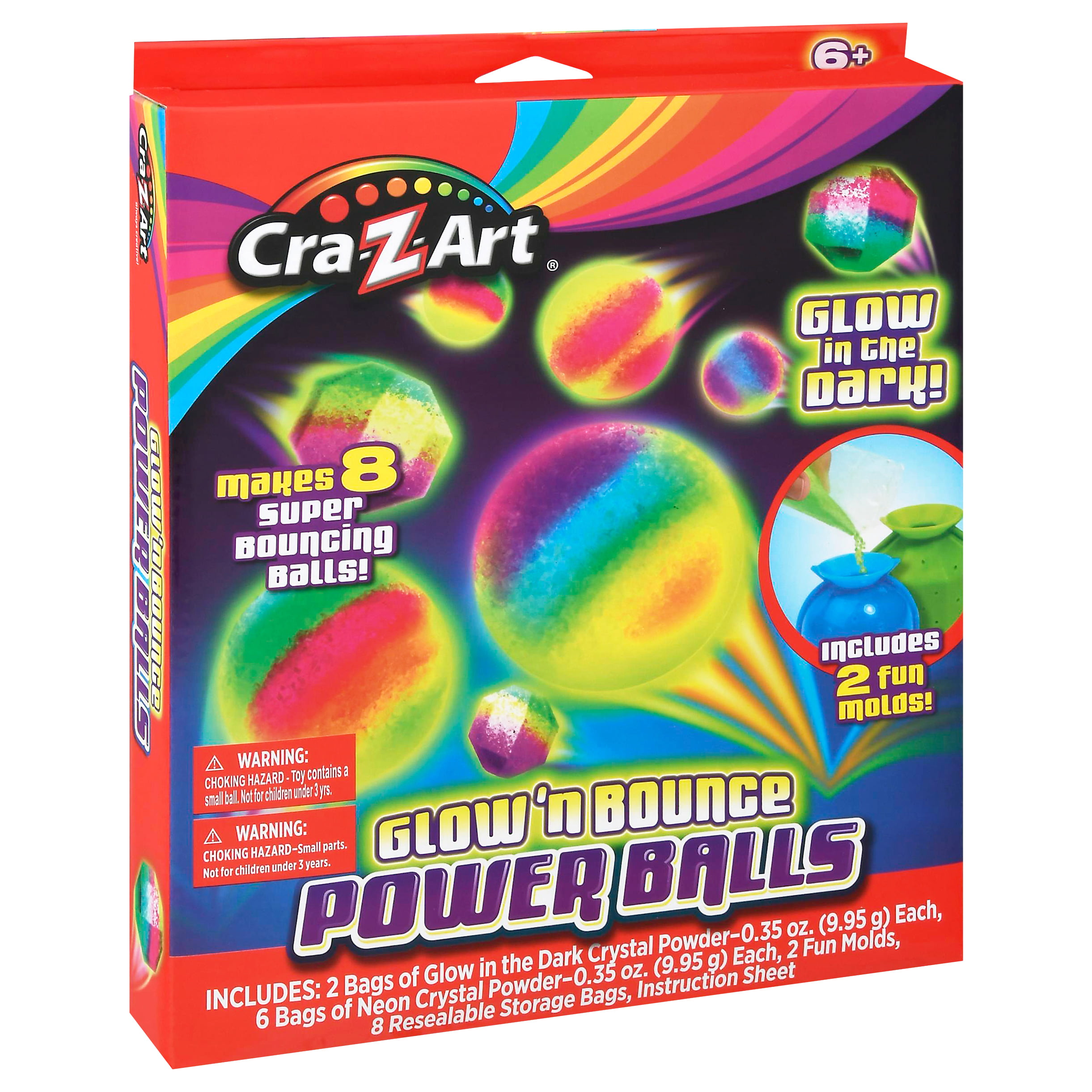 Details about   CraZart Xtreme Bounce Balls Glow In The Dark Makes 25 Bouncing Balls