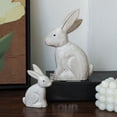 thumbnail image 4 of 2Pieces Handcarved Wooden Bunnies Decorations Rabbits Figurines Ornaments for Easters and Springtimes Home Accent Gift, 4 of 8