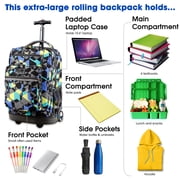 J World Unisex Sundance 20 Rolling Backpack with Laptop Sleeve for School and Travel, Cubes
