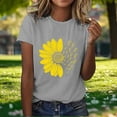 thumbnail image 4 of ICHUANYI Women's Graphic T Shirt Boho Floral Print Blouses Casual Crew Neck Short Sleeve Basic Tee Tops Fashionable Printed T-shirt With Round Neck And Short Sleeved Top, 4 of 6