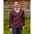thumbnail image 3 of Kallspin Men’s Wool Blend Relaxed Fit V-Neck Long Sleeve Pullover Sweaters(Burgundy, 3X-Large,Tall), 3 of 9